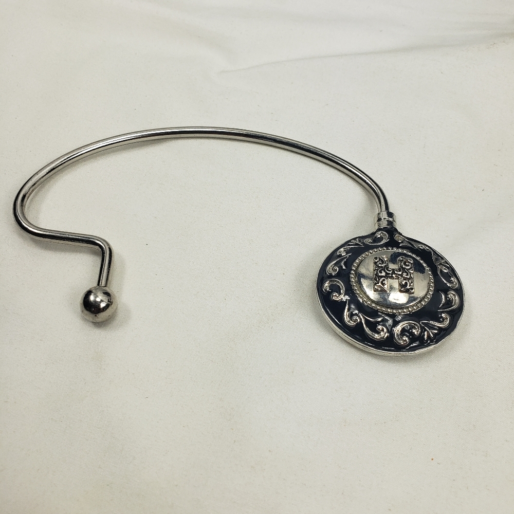 Ganz H Monogram Handbag Hook Silver Tone